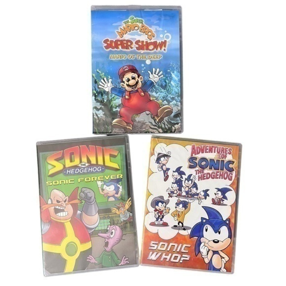 Lot of 3 kids DVDs - The Super Mario Bros Super Show, Sonic the Hedgehog